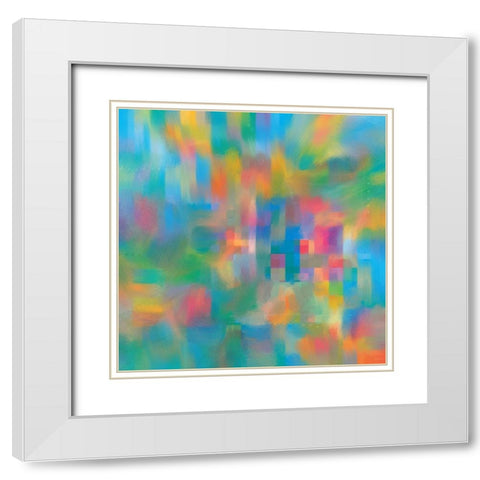 Spectrum Reveal I White Modern Wood Framed Art Print with Double Matting by Meneely, Dan