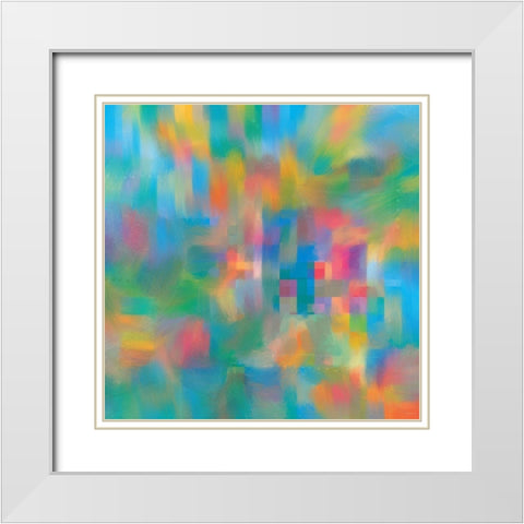 Spectrum Reveal I White Modern Wood Framed Art Print with Double Matting by Meneely, Dan