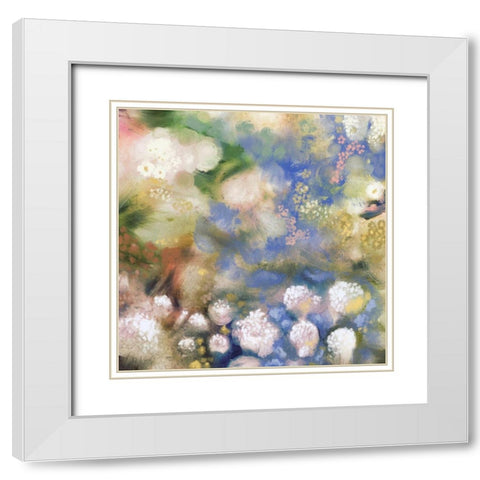 Flower Impression I White Modern Wood Framed Art Print with Double Matting by Meneely, Dan