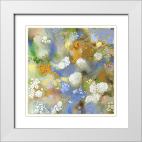 Flower Impression II White Modern Wood Framed Art Print with Double Matting by Meneely, Dan