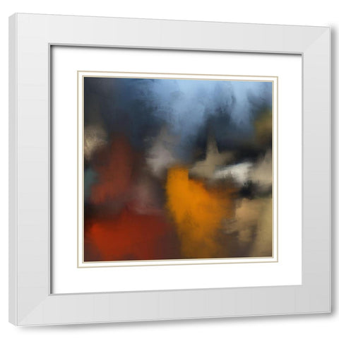 Night Street Abstract I White Modern Wood Framed Art Print with Double Matting by Meneely, Dan