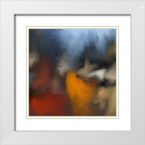 Night Street Abstract I White Modern Wood Framed Art Print with Double Matting by Meneely, Dan