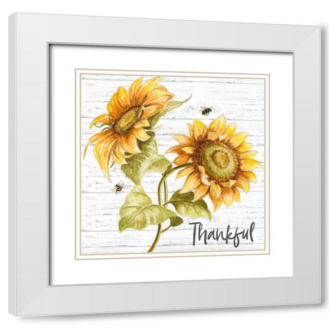Harvest Gold Sunflower Bouquet White Modern Wood Framed Art Print with Double Matting by Pinto, Patricia