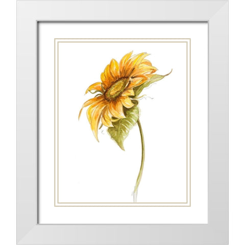 Harvest Gold Sunflower I White Modern Wood Framed Art Print with Double Matting by Pinto, Patricia