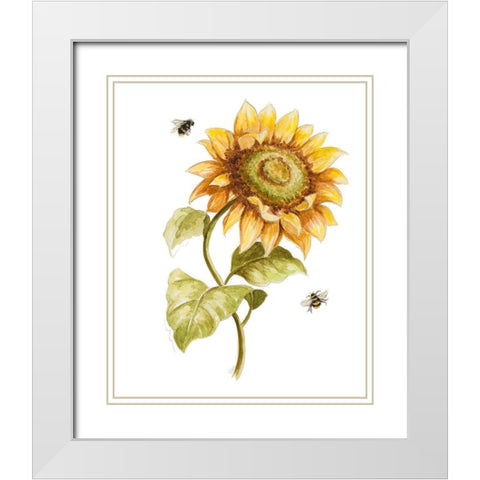 Harvest Gold Sunflower II White Modern Wood Framed Art Print with Double Matting by Pinto, Patricia