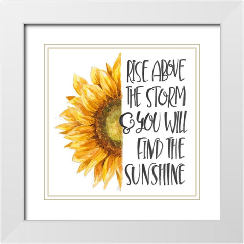 Harvest Sunflower Inspiration White Modern Wood Framed Art Print with Double Matting by Pinto, Patricia