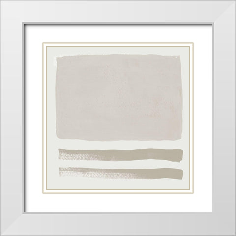 Gray Space Abstract I White Modern Wood Framed Art Print with Double Matting by Pinto, Patricia