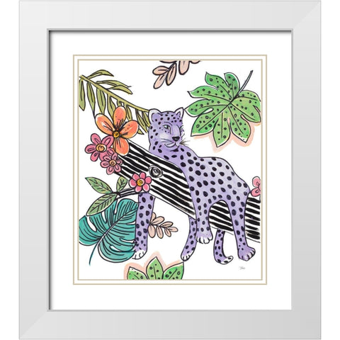 Jungle Aesthetic White Modern Wood Framed Art Print with Double Matting by Pinto, Patricia