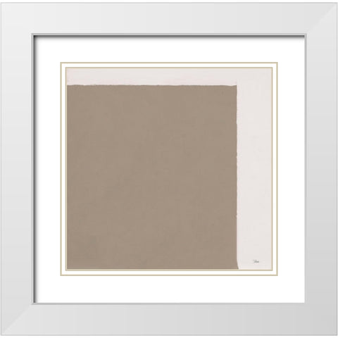 Neutral Block Abstract White Modern Wood Framed Art Print with Double Matting by Pinto, Patricia