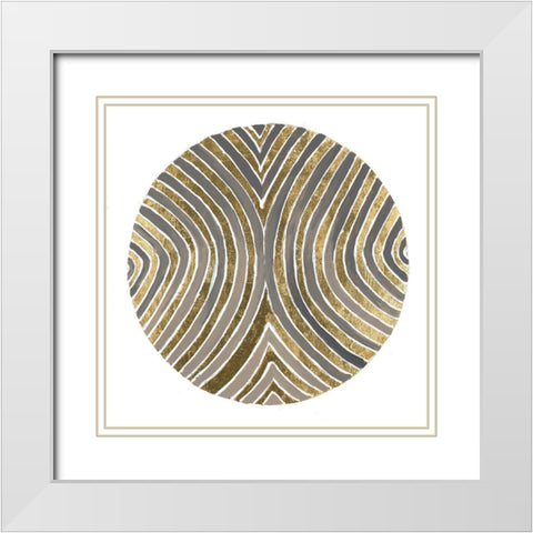 Psychedelic Gold Plate II  White Modern Wood Framed Art Print with Double Matting by Pinto, Patricia