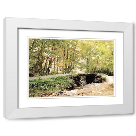 Dappled Stream White Modern Wood Framed Art Print with Double Matting by Mansfield, Kathy