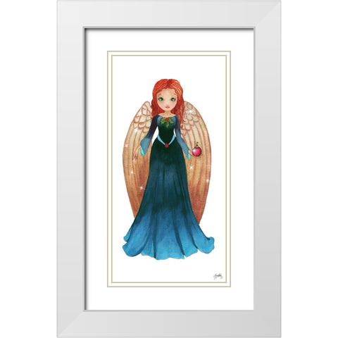 Christmas Angel III White Modern Wood Framed Art Print with Double Matting by Medley, Elizabeth