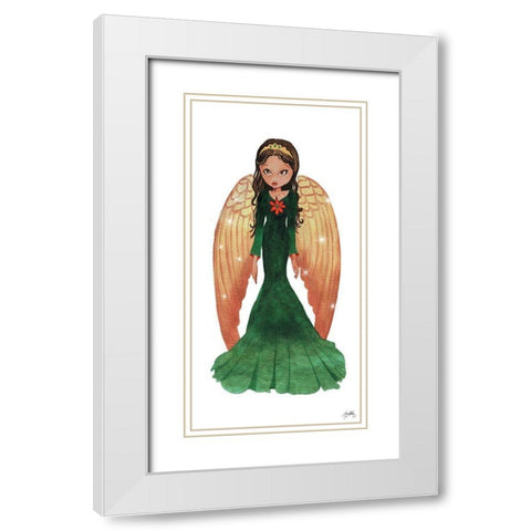 Christmas Angel II White Modern Wood Framed Art Print with Double Matting by Medley, Elizabeth