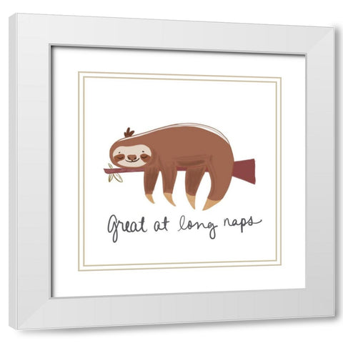 Long Naps White Modern Wood Framed Art Print with Double Matting by Navas, Emily