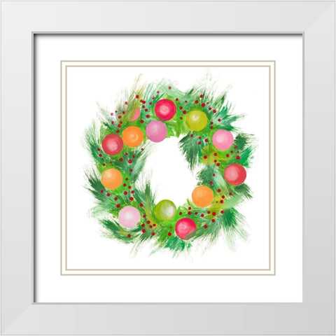 BoHoHo Wreath White Modern Wood Framed Art Print with Double Matting by Pinto, Patricia