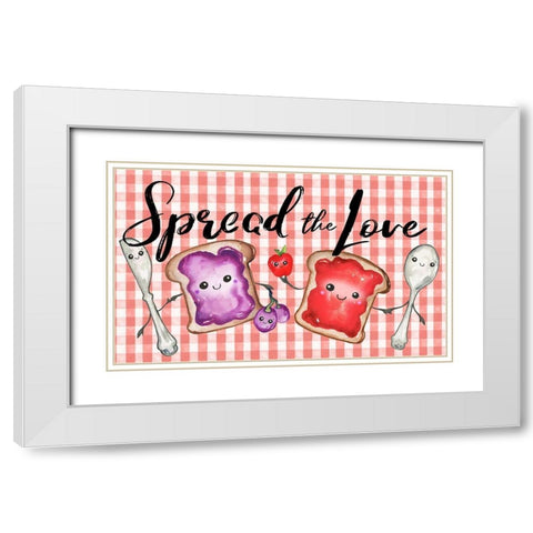 Spread The Love White Modern Wood Framed Art Print with Double Matting by Medley, Elizabeth