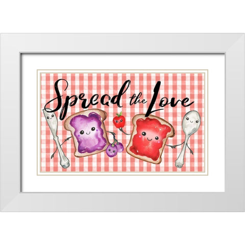 Spread The Love White Modern Wood Framed Art Print with Double Matting by Medley, Elizabeth
