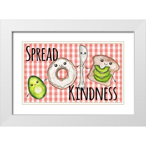 Spread Kindness White Modern Wood Framed Art Print with Double Matting by Medley, Elizabeth