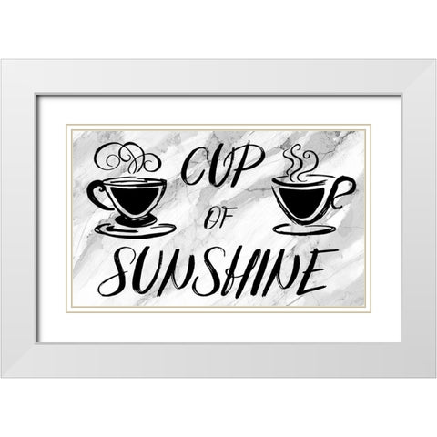 Cup Of Sunshine White Modern Wood Framed Art Print with Double Matting by Medley, Elizabeth