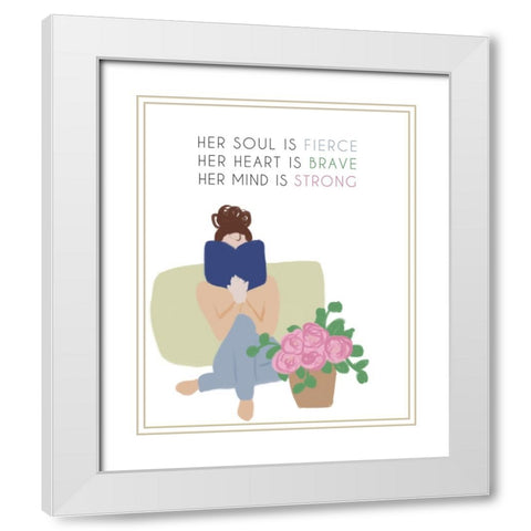 HER White Modern Wood Framed Art Print with Double Matting by Quach, Anna