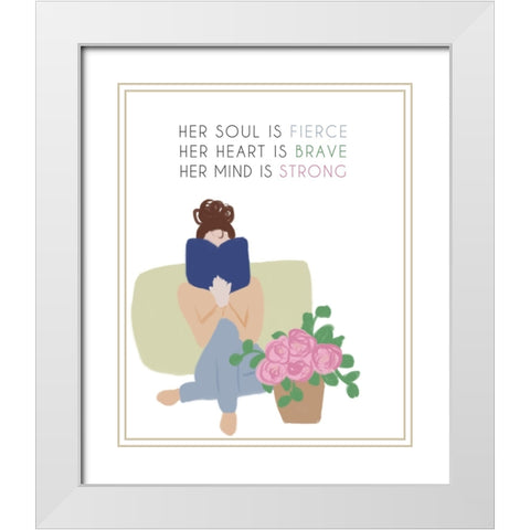 HER White Modern Wood Framed Art Print with Double Matting by Quach, Anna