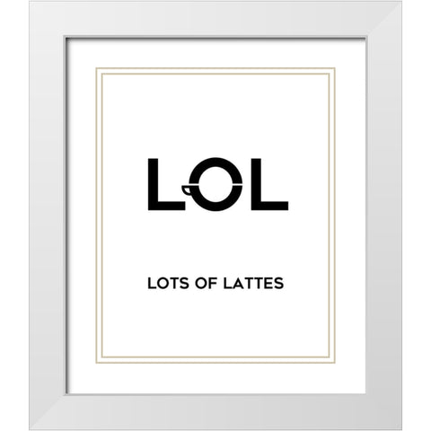 LOL White Modern Wood Framed Art Print with Double Matting by Quach, Anna