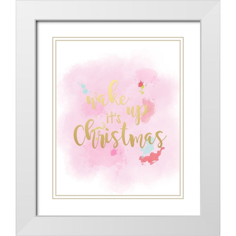 Wake Up Its Christmas White Modern Wood Framed Art Print with Double Matting by Quach, Anna
