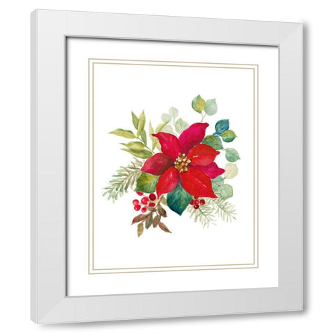 Blooming Poinsettia I White Modern Wood Framed Art Print with Double Matting by Loreth, Lanie