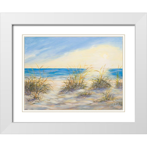 Coastal Sunrise White Modern Wood Framed Art Print with Double Matting by DeRice, Julie