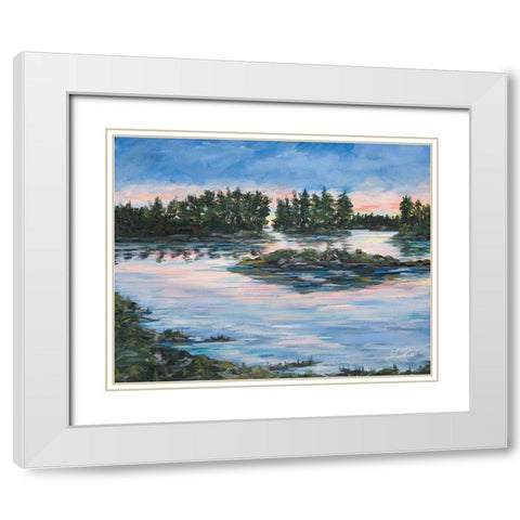 Cypress Lake White Modern Wood Framed Art Print with Double Matting by DeRice, Julie