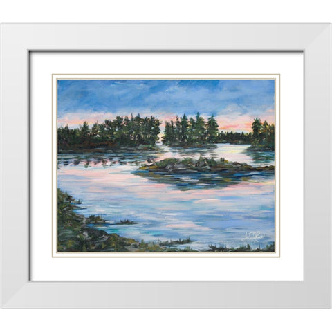 Cypress Lake White Modern Wood Framed Art Print with Double Matting by DeRice, Julie