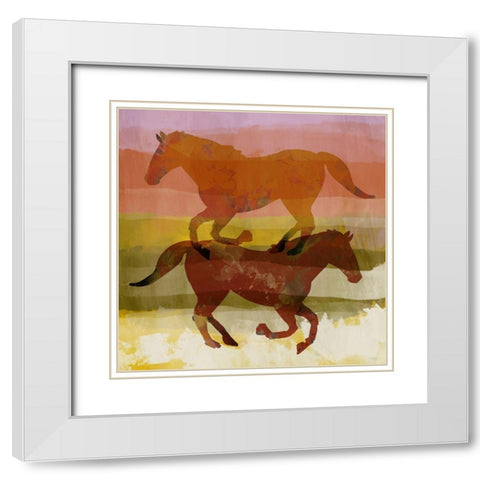 Equine Fantasy I White Modern Wood Framed Art Print with Double Matting by Meneely, Dan