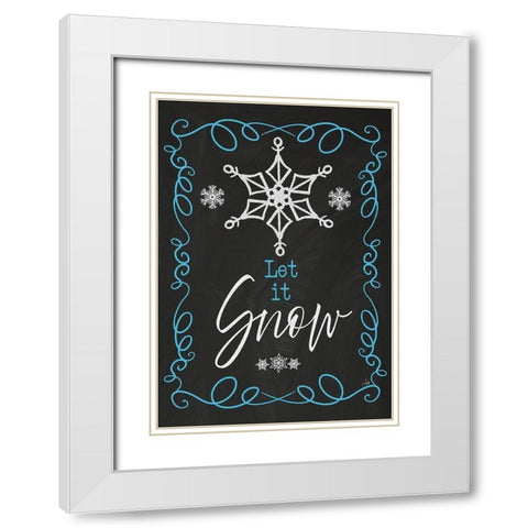 Let It Snow White Modern Wood Framed Art Print with Double Matting by Metz, Andi
