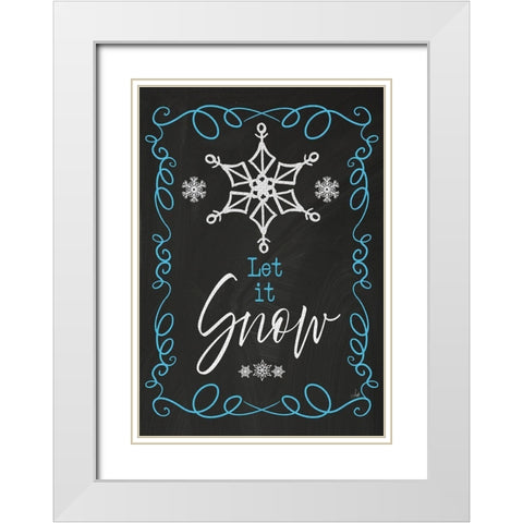 Let It Snow White Modern Wood Framed Art Print with Double Matting by Metz, Andi