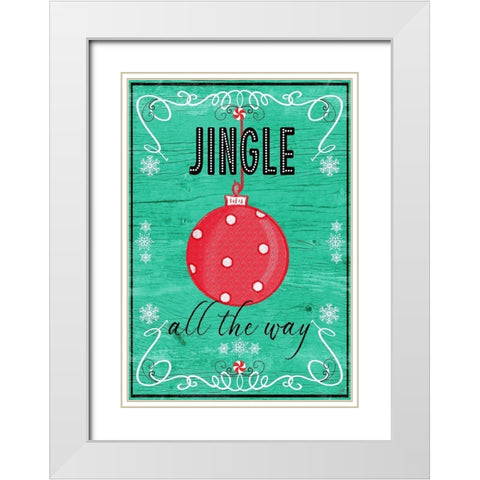 Jingle All The Way White Modern Wood Framed Art Print with Double Matting by Metz, Andi