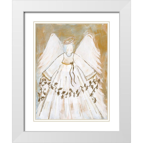 Guiding Angel White Modern Wood Framed Art Print with Double Matting by Maria, Robin