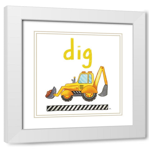 Dig White Modern Wood Framed Art Print with Double Matting by Medley, Elizabeth