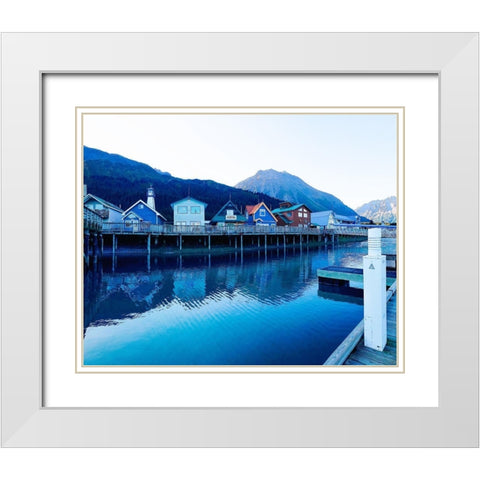 Alaskan Fish Town White Modern Wood Framed Art Print with Double Matting by Wilson, Kali