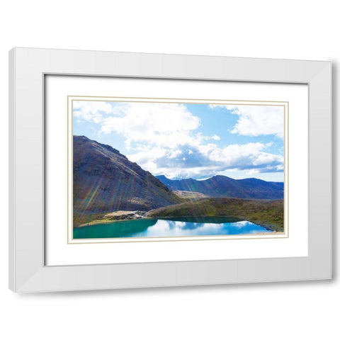 Mountain Lake White Modern Wood Framed Art Print with Double Matting by Wilson, Kali
