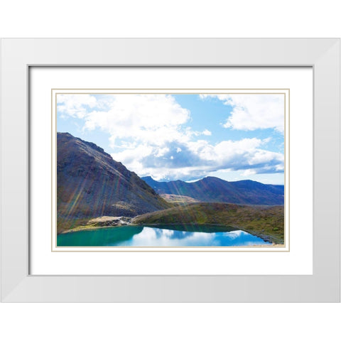 Mountain Lake White Modern Wood Framed Art Print with Double Matting by Wilson, Kali