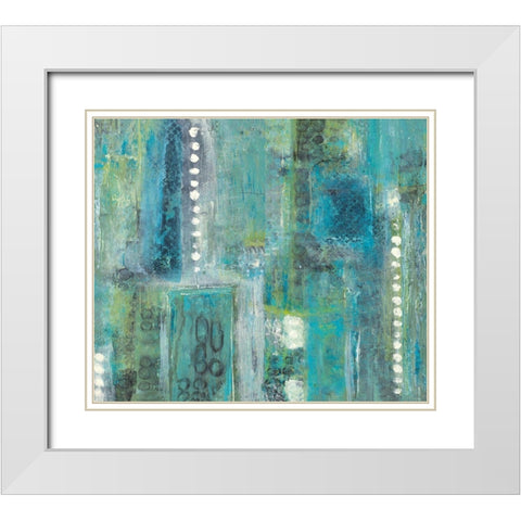 Conceptual Greens White Modern Wood Framed Art Print with Double Matting by Pattinian, Merri