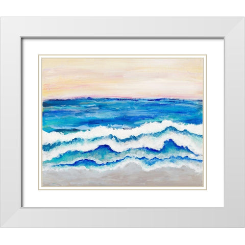 Rolling Waves I White Modern Wood Framed Art Print with Double Matting by Pattinian, Merri