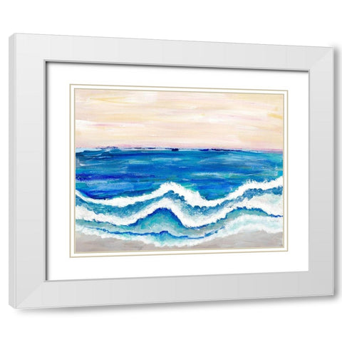 Rolling Waves II White Modern Wood Framed Art Print with Double Matting by Pattinian, Merri