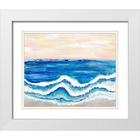 Rolling Waves II White Modern Wood Framed Art Print with Double Matting by Pattinian, Merri