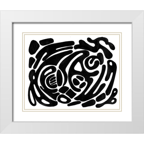 Intertwined I White Modern Wood Framed Art Print with Double Matting by Pattinian, Merri