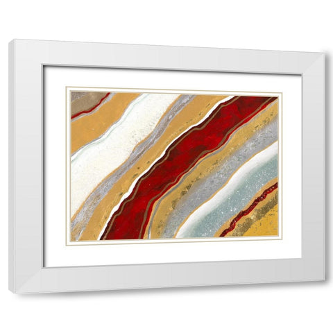 Red Earth I White Modern Wood Framed Art Print with Double Matting by Hakimipour, Tiffany