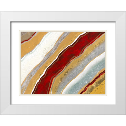 Red Earth I White Modern Wood Framed Art Print with Double Matting by Hakimipour, Tiffany