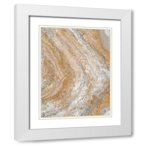 Cool Earth Marble Abstract II White Modern Wood Framed Art Print with Double Matting by Hakimipour, Tiffany