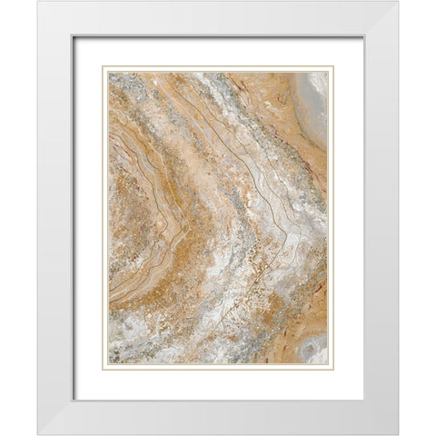 Cool Earth Marble Abstract II White Modern Wood Framed Art Print with Double Matting by Hakimipour, Tiffany