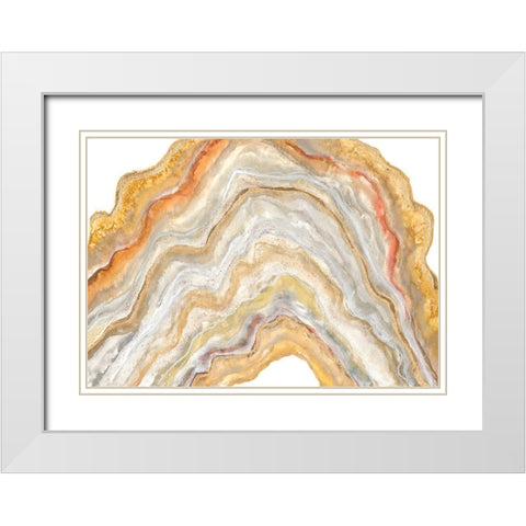 Agate Rainbow I White Modern Wood Framed Art Print with Double Matting by Hakimipour, Tiffany